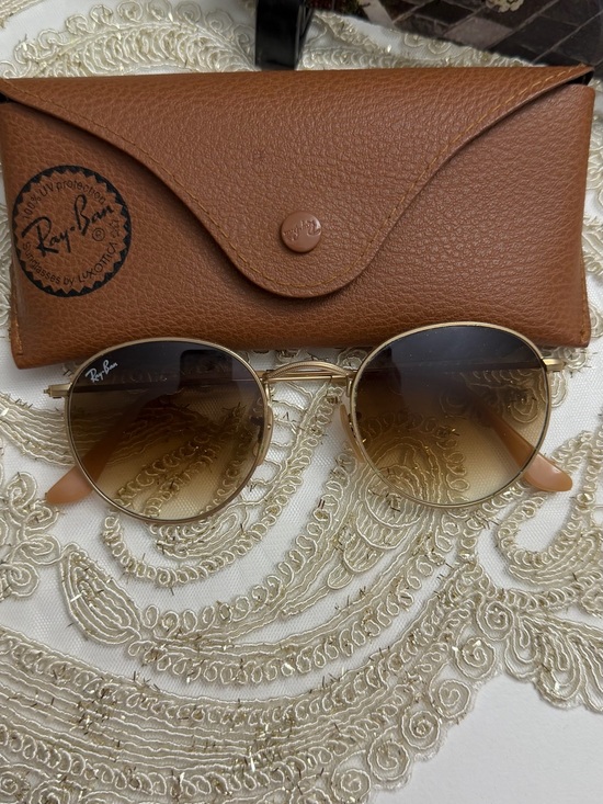 Ray-Ban Accessories - Ray-Ban Gold Frame Sunglasses with Brown Gradient Lenses